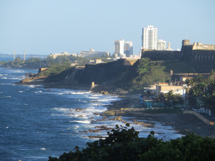 Great view of the Puerto Rican coastline from El Morro Fort
